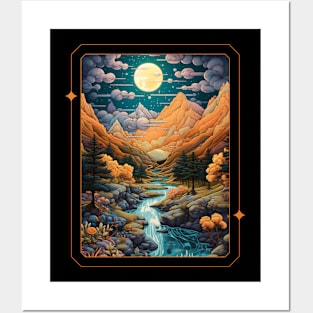 Harmonious Mountain Tapestry Color Posters and Art